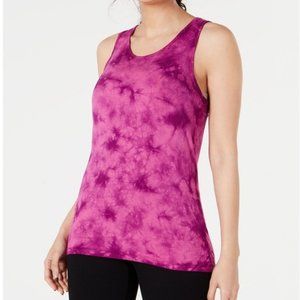 Ideology Tie-Dyed Lattice-Back Tank Top